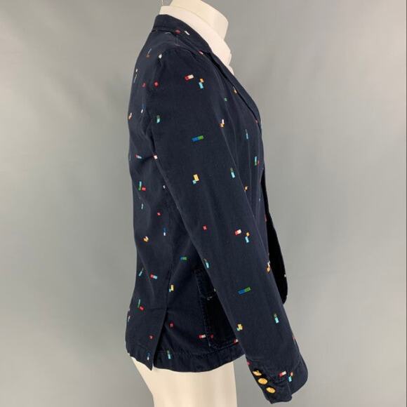 BAND OF OUTSIDERS Size 38 Multi-Color Embroidery Cotton Sport Coat - Picture 2 of 5